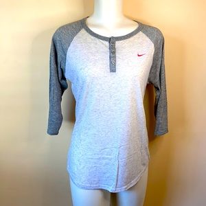 Nike Heather Grey Two Tone Henley